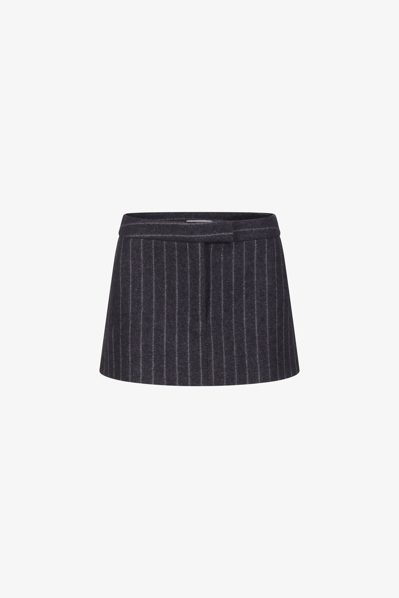 Chalk Pinstripe Tailored Mini Skirt