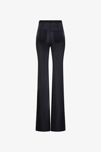 Black Fitted Flared Pants