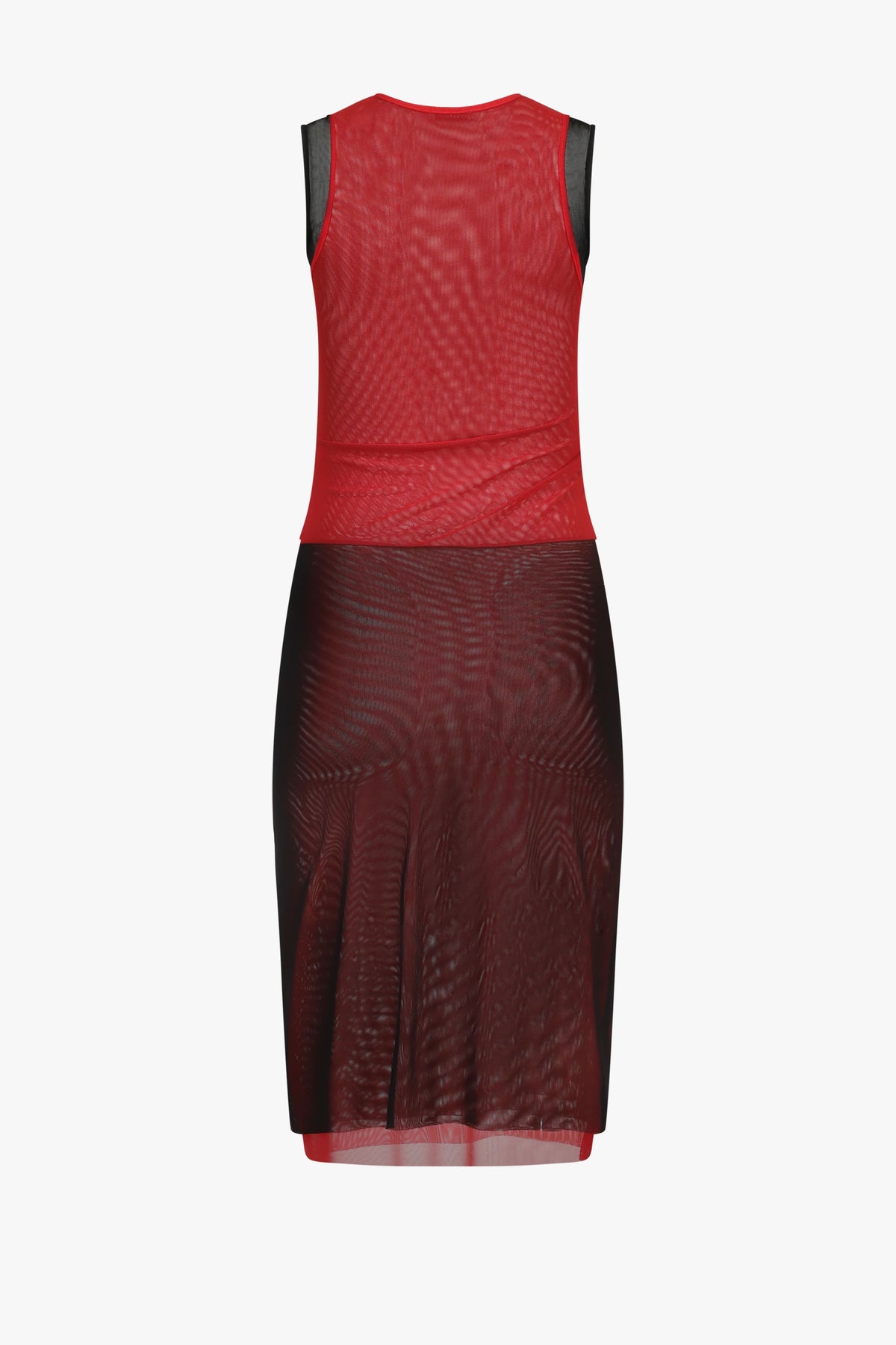 Black/Red Combo Mesh Sleeveless Dress