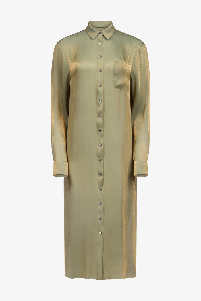 Olive Oil Relaxed Button Down Dress