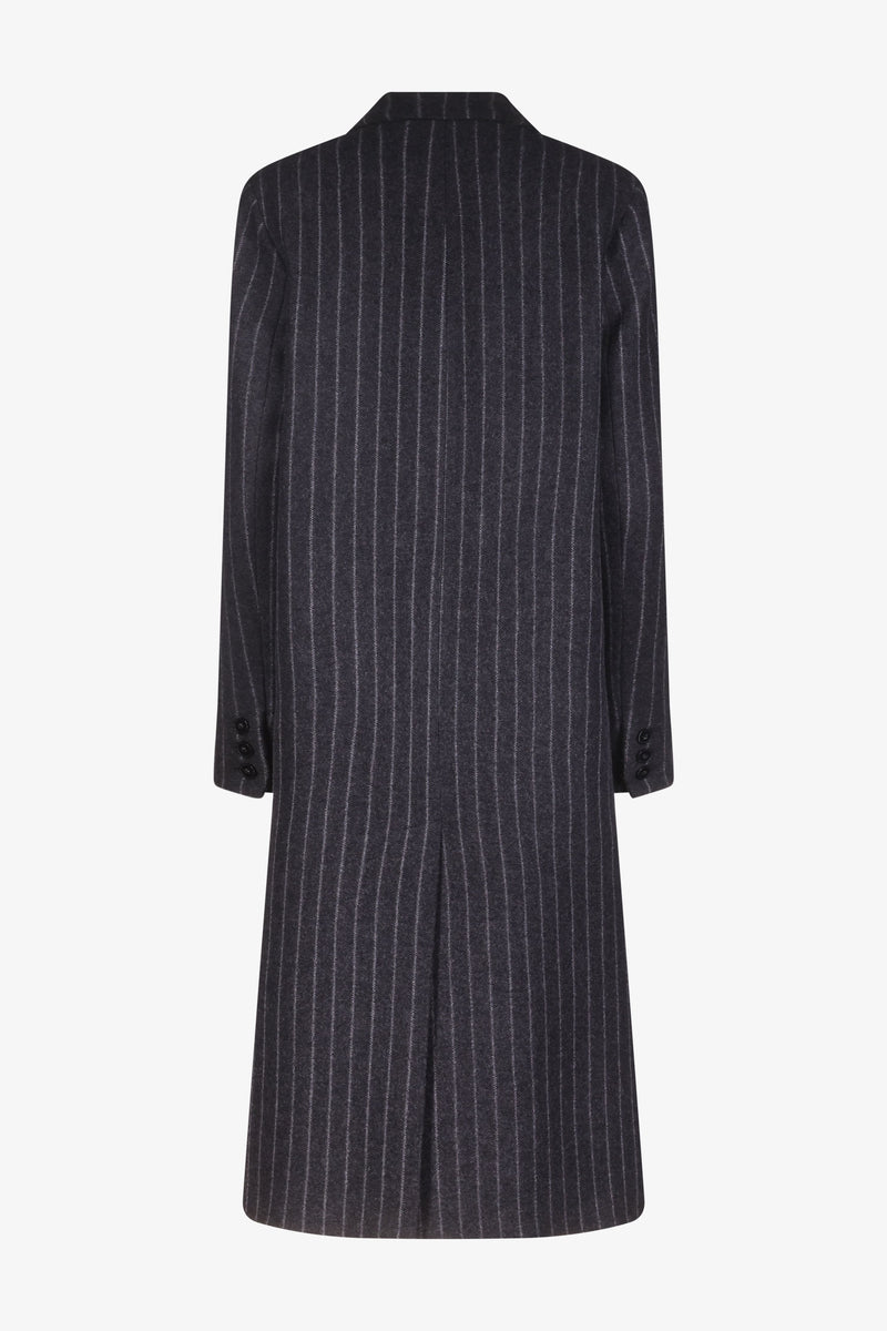 Chalk Pinstripe Oversized Tailored Coat