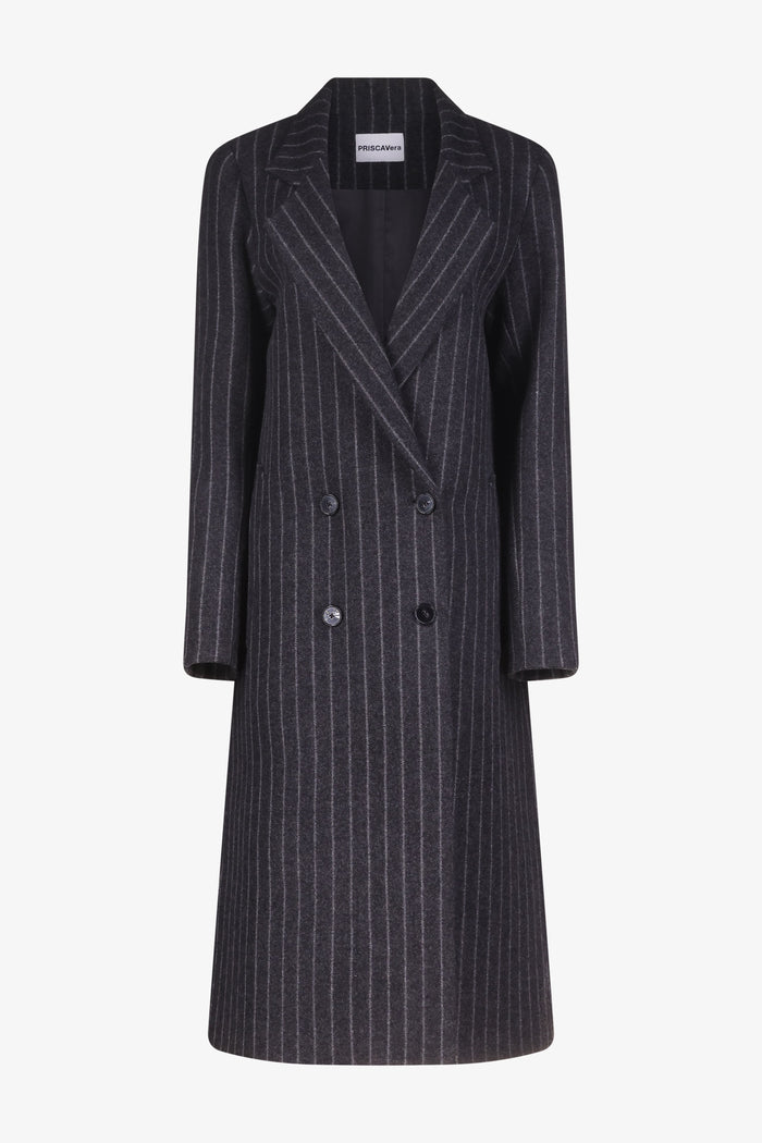 Chalk Pinstripe Oversized Tailored Coat