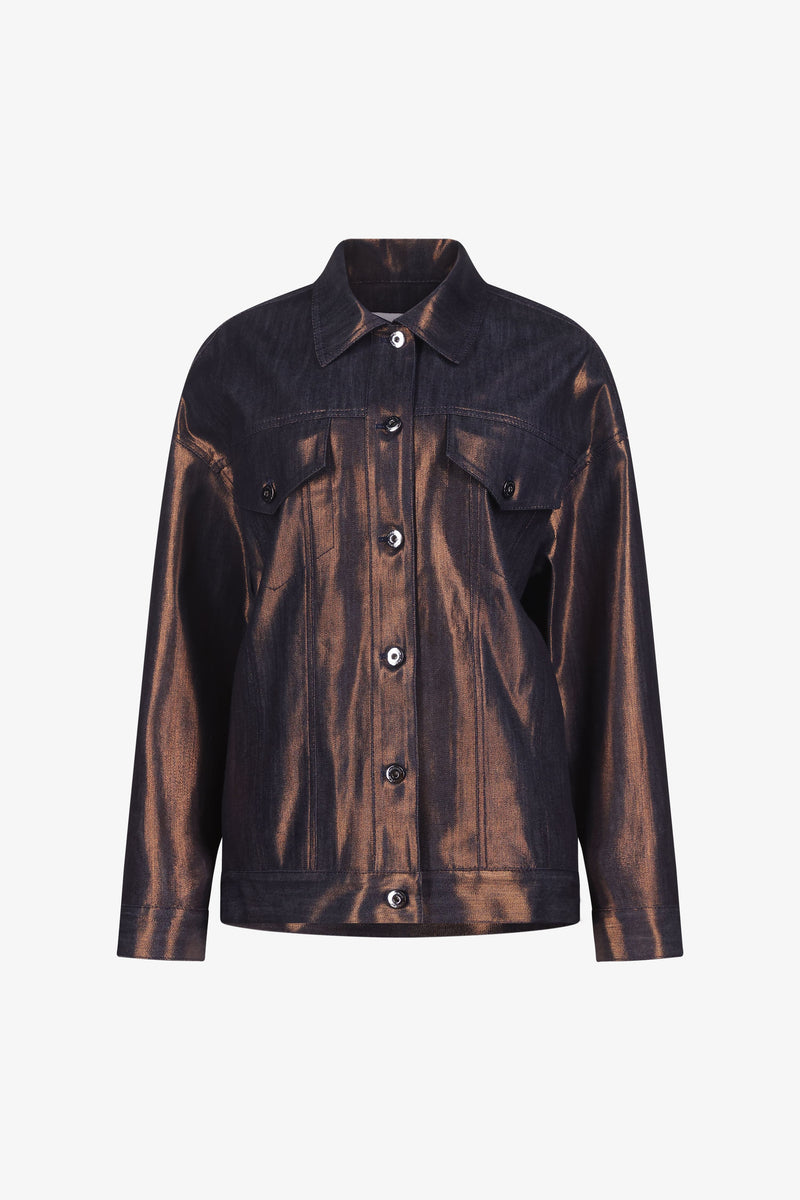 Indigo Bronze Oversized Denim Jacket