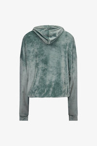 Dark Jade Velour Hoodie