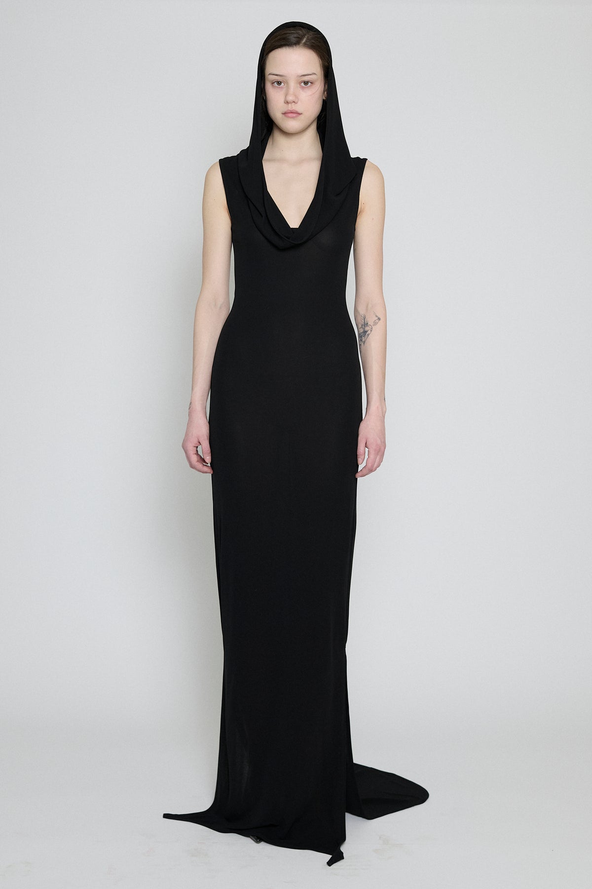 Black Hooded Maxi Dress