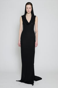 Black Hooded Maxi Dress