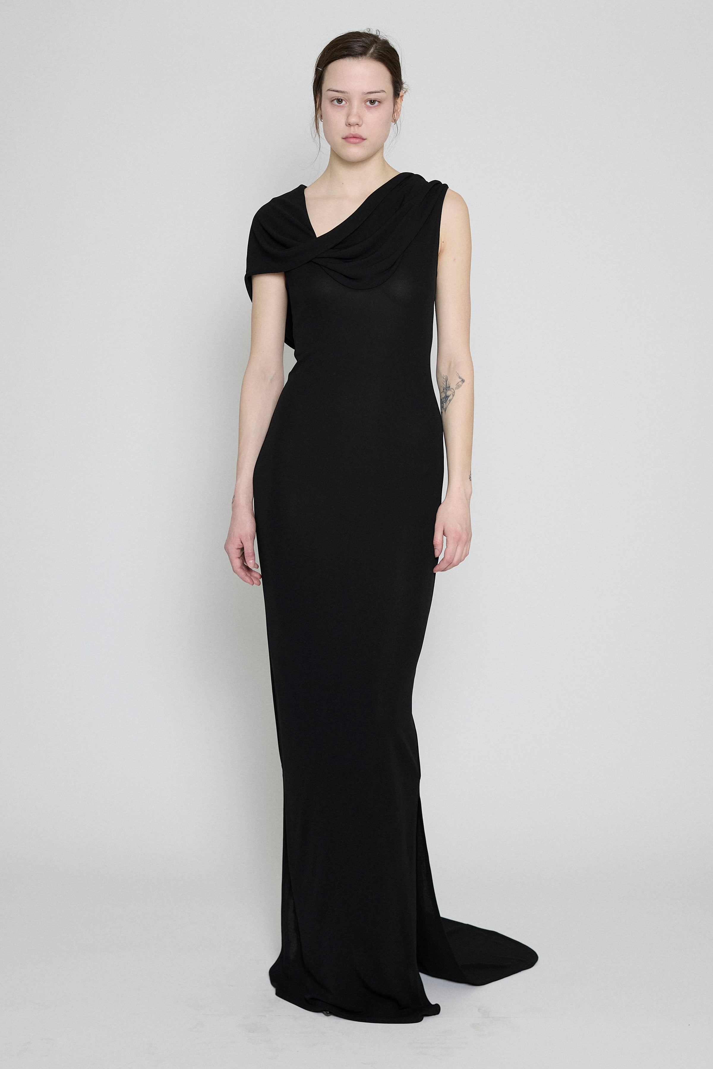 black hooded maxi dress Utopia Hooded Backless Maxi Dress