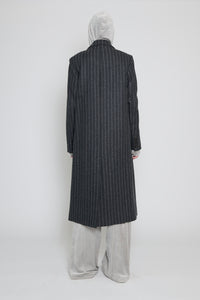 Chalk Pinstripe Oversized Tailored Coat