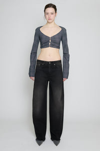 Glen Check Raglan Cropped Cardigan