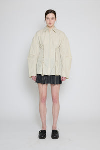 Yellow Stripe Laced Button Down