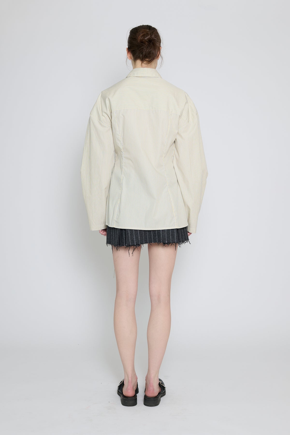 Yellow Stripe Laced Button Down