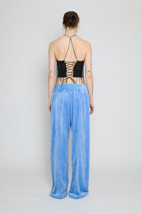 Baby Blue Velour Track Pants