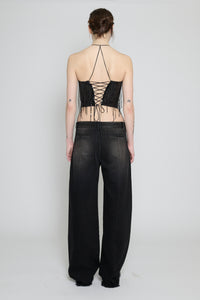 Black Sequin Halter Top