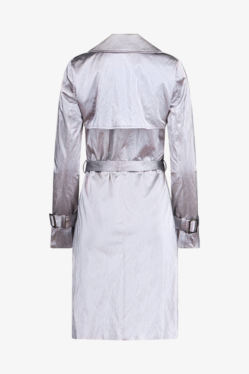 Silver Rainwear Trench Coat