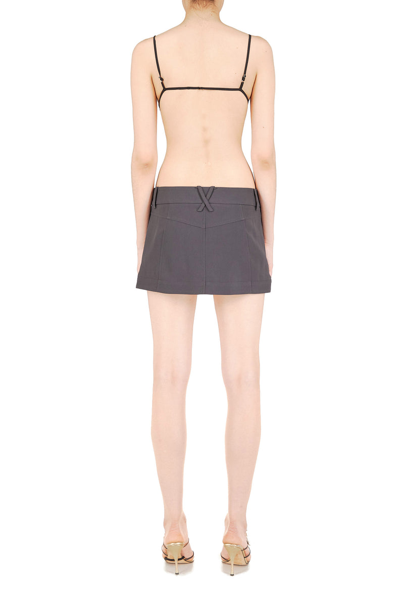 Charcoal A-Line Mini Skirt