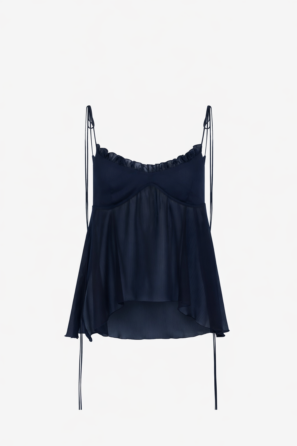 Navy Chiffon Cami Top
