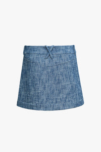 Navy A-Line Mini Skirt