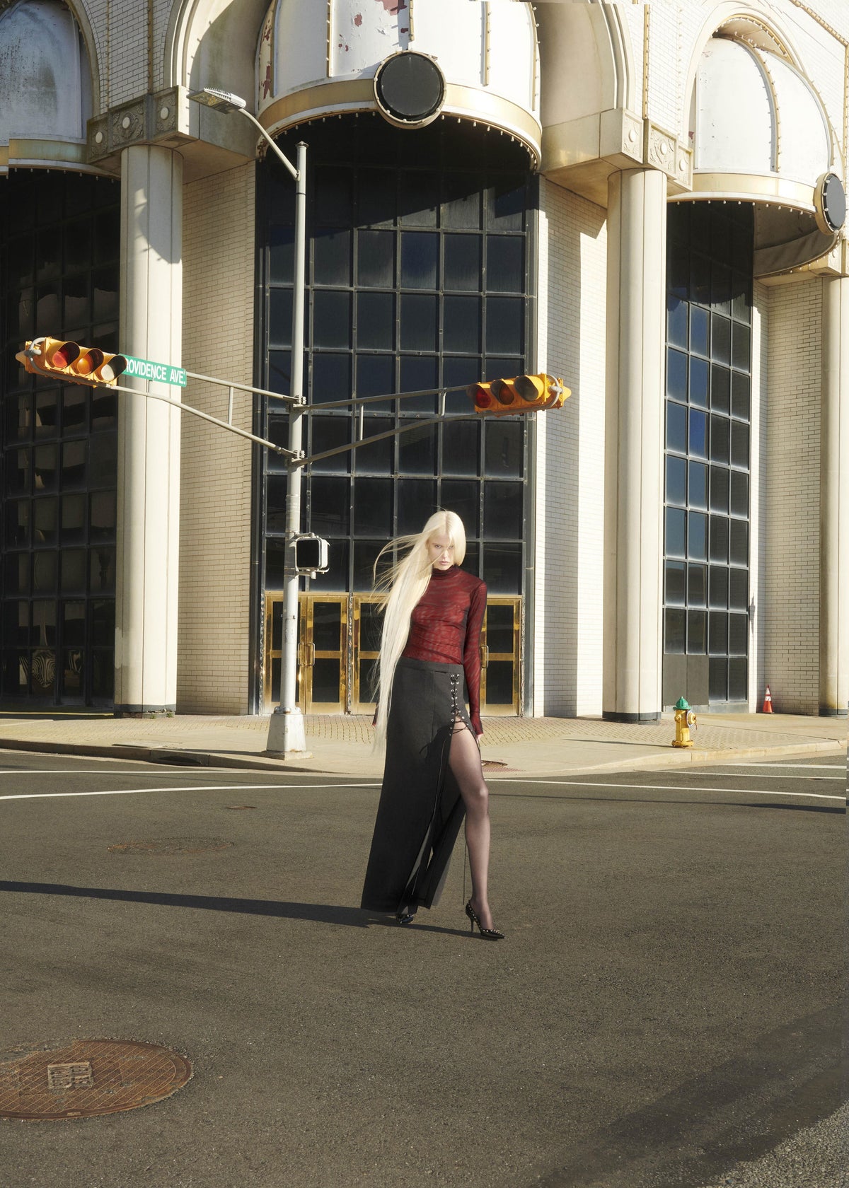 Black/Red Turtle Neck Long Sleeve Top