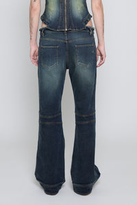 Acid Green Low Rise Frayed Jeans - Pre Order