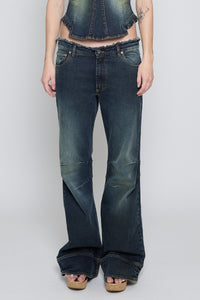 Acid Green Low Rise Frayed Jeans - Pre Order