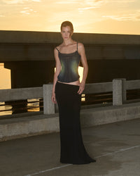 Acid Green Denim Corset Top - Pre order