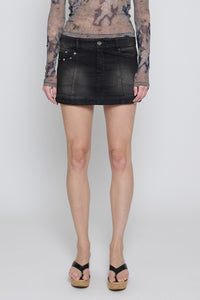 Black/Brown Mini Paneled Skirt