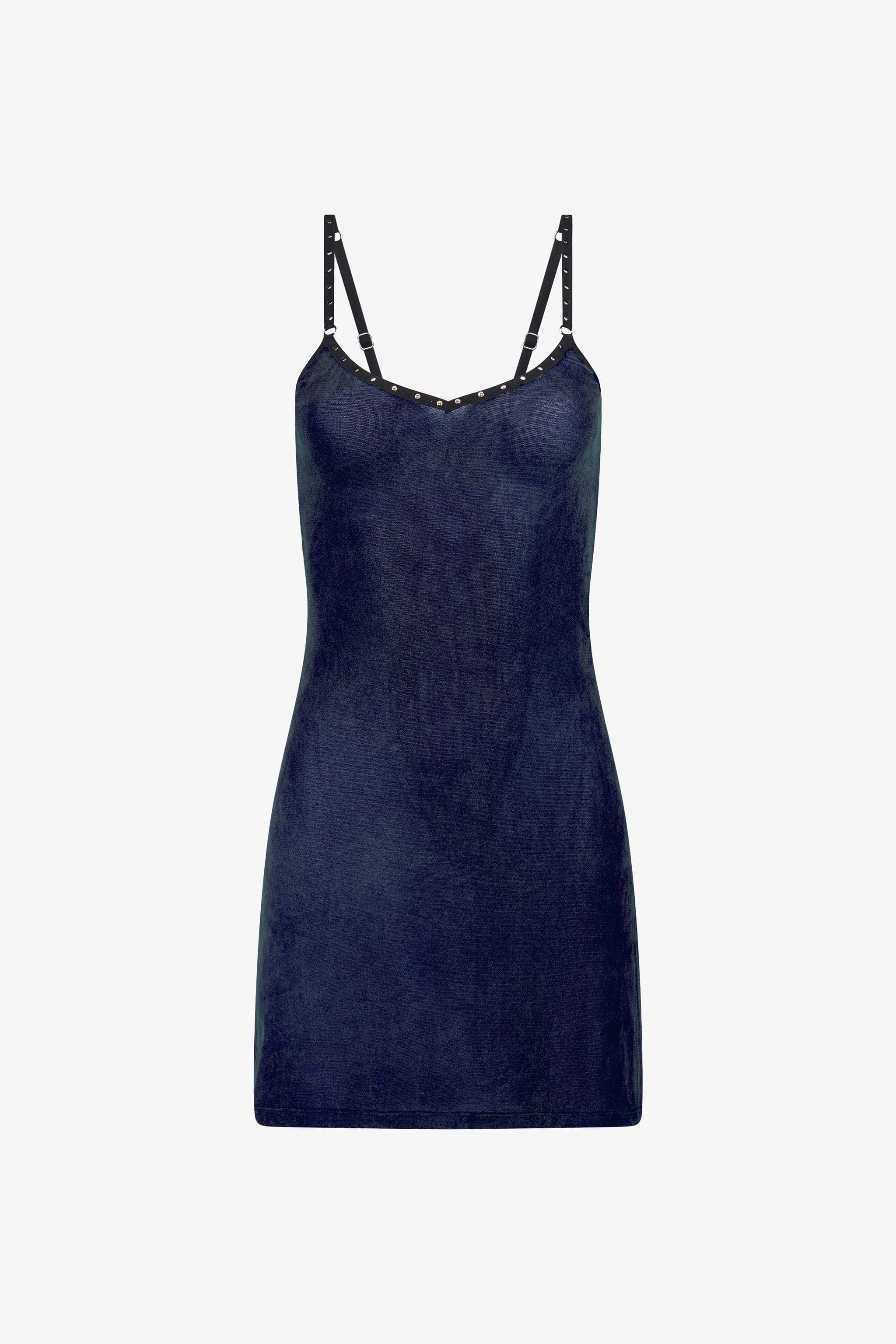 Navy V-Neck Studded Cami Dress – PRISCAVera