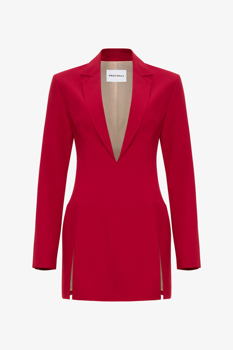 Scarlet Red Mini Jacket Dress PRISCAVera Scarlet Red Mini Jacket Dress PRISCAVera