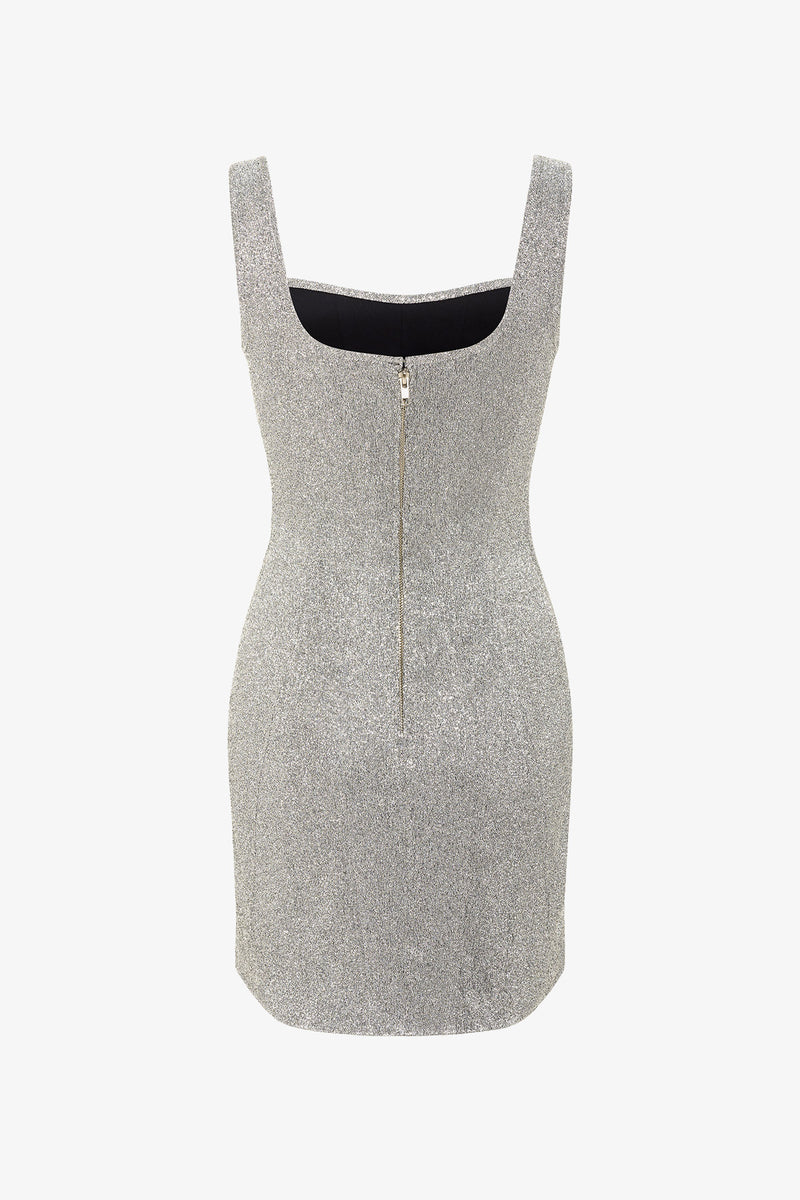 Silver Corset Mini Dress