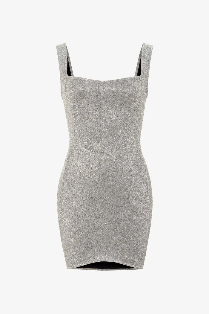 Silver Corset Mini Dress