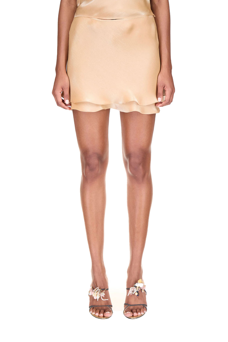 Caramel Layered Mini Skirt
