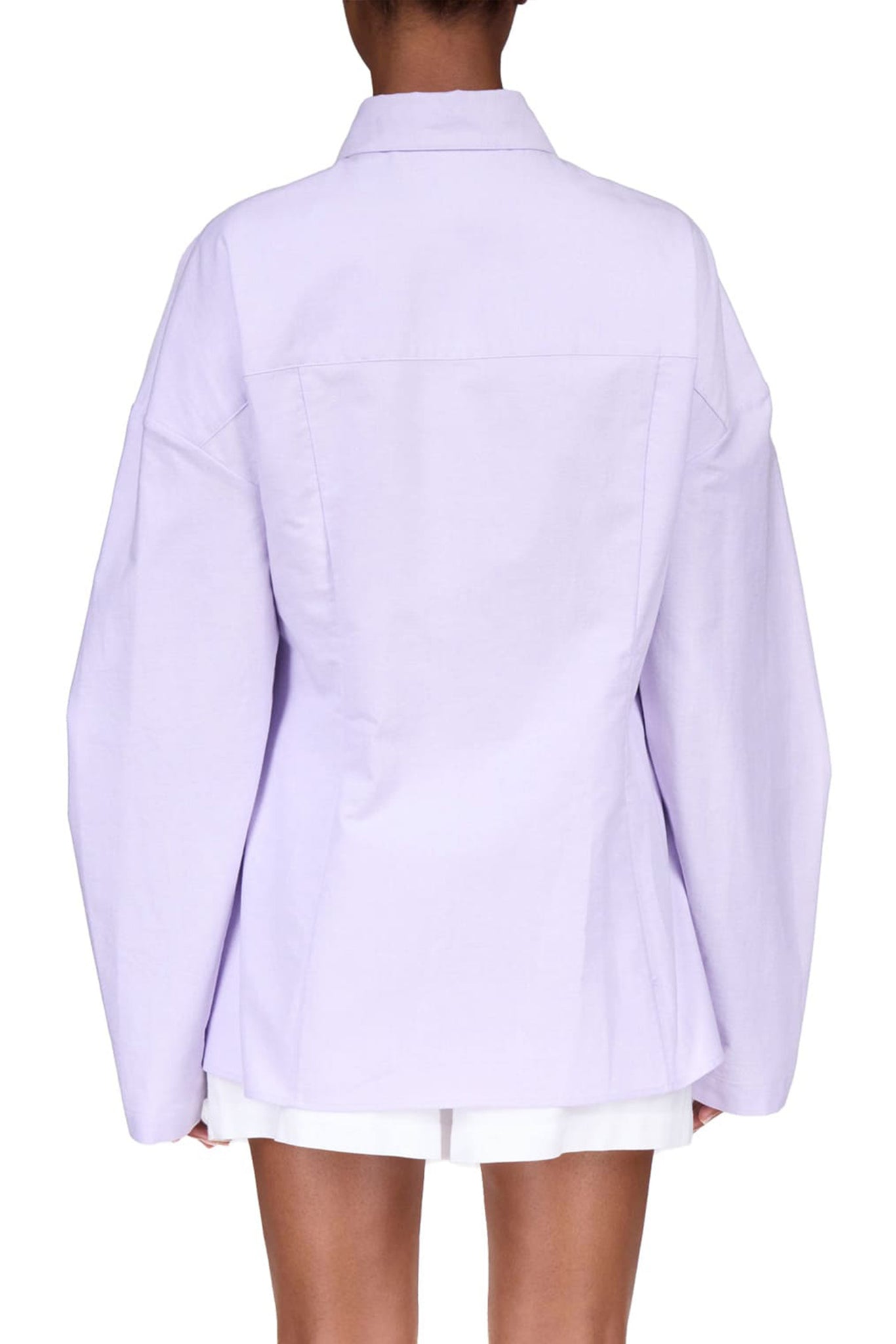 Lilac Oxford Laced Button Down Shirt