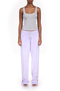 Lilac Velour Track Pants