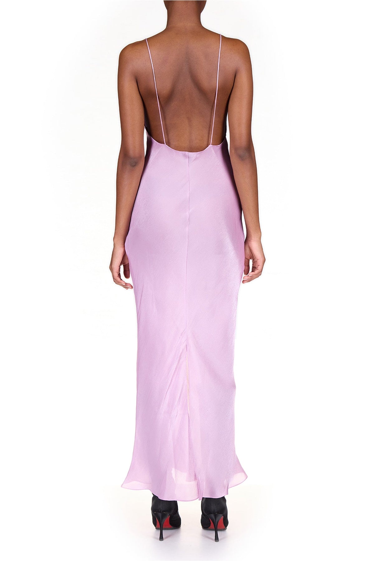 Violet Luminous Satin Slip Dress