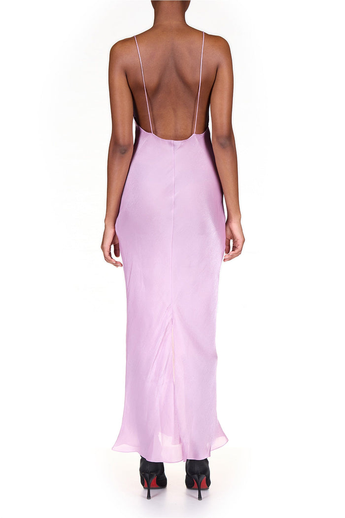 Violet Luminous Satin Slip Dress