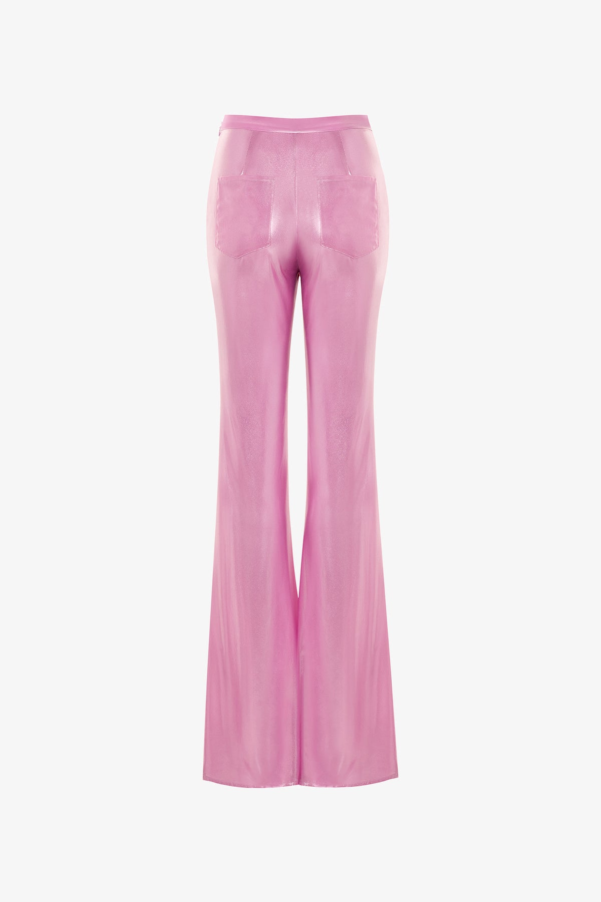 Metallic Pink Fitted Flared Pants