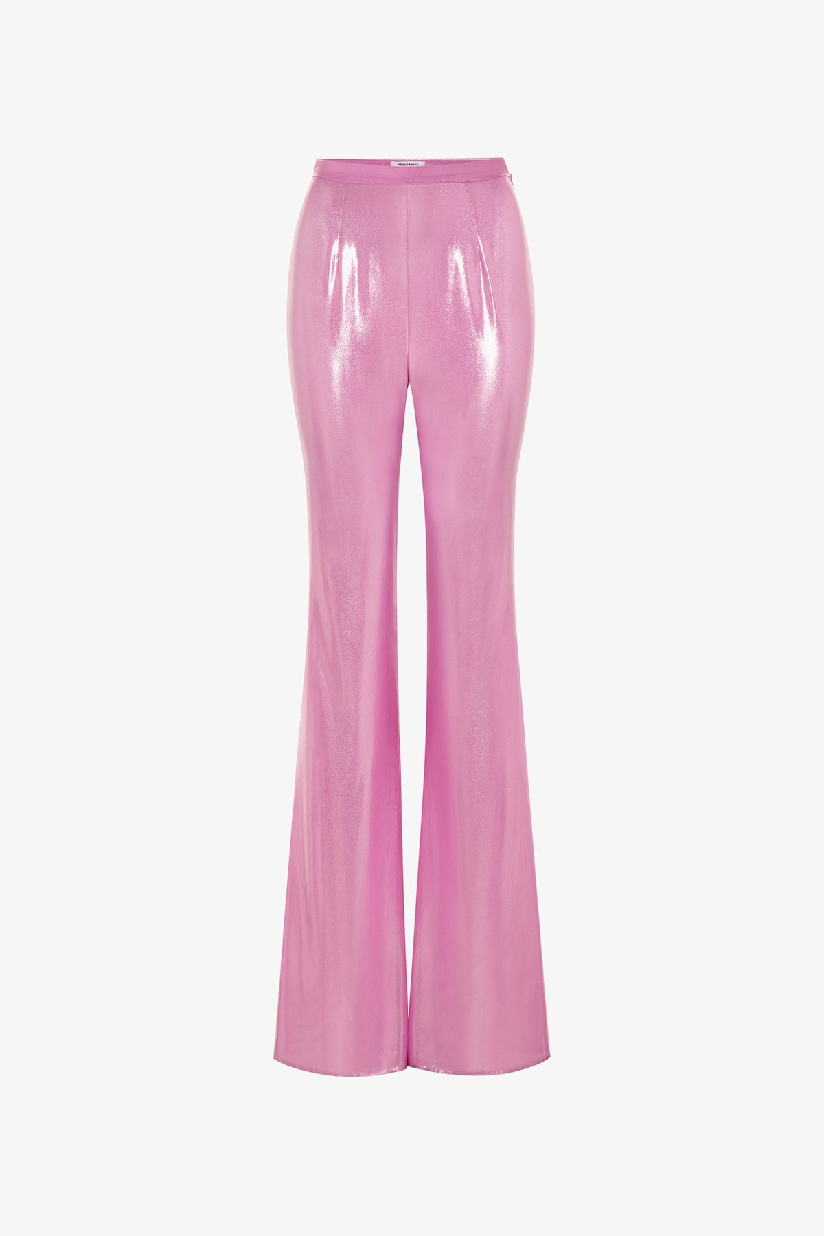 Metallic Pink Fitted Flared Pants