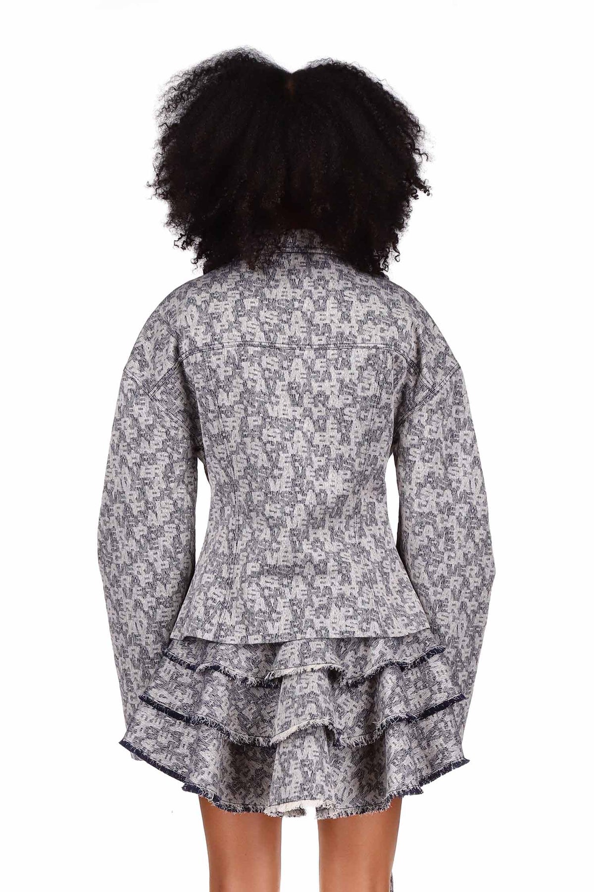 PV Mix Jacquard Laced Cocoon Jacket