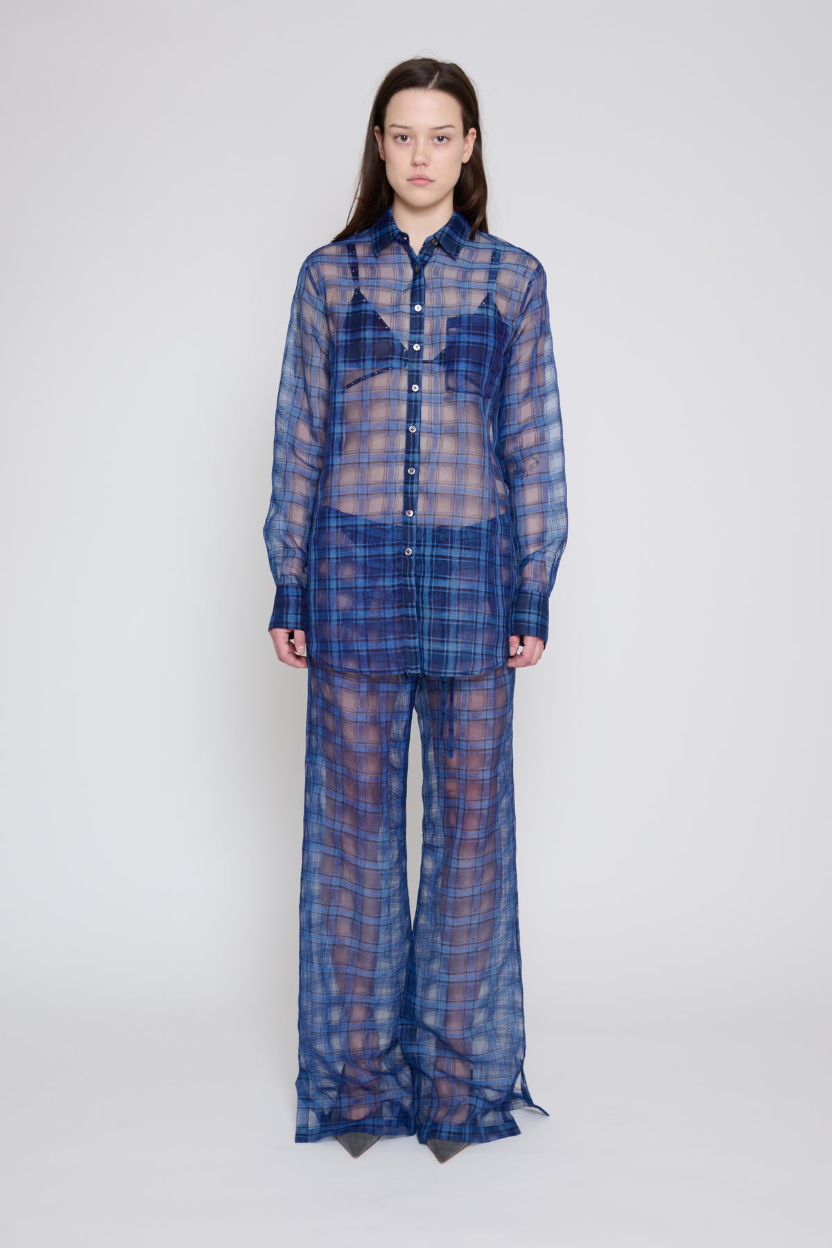 Indigo Plaid Relaxed Button Down