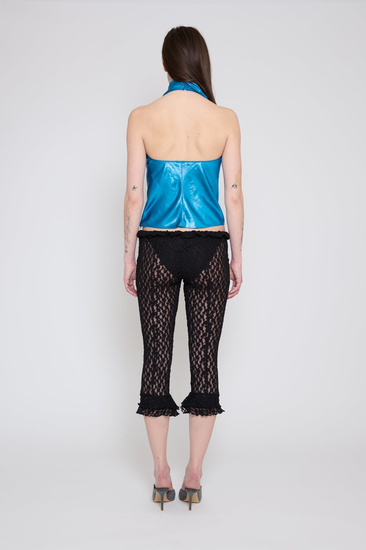 Blue Zircon Low Back Halter Top