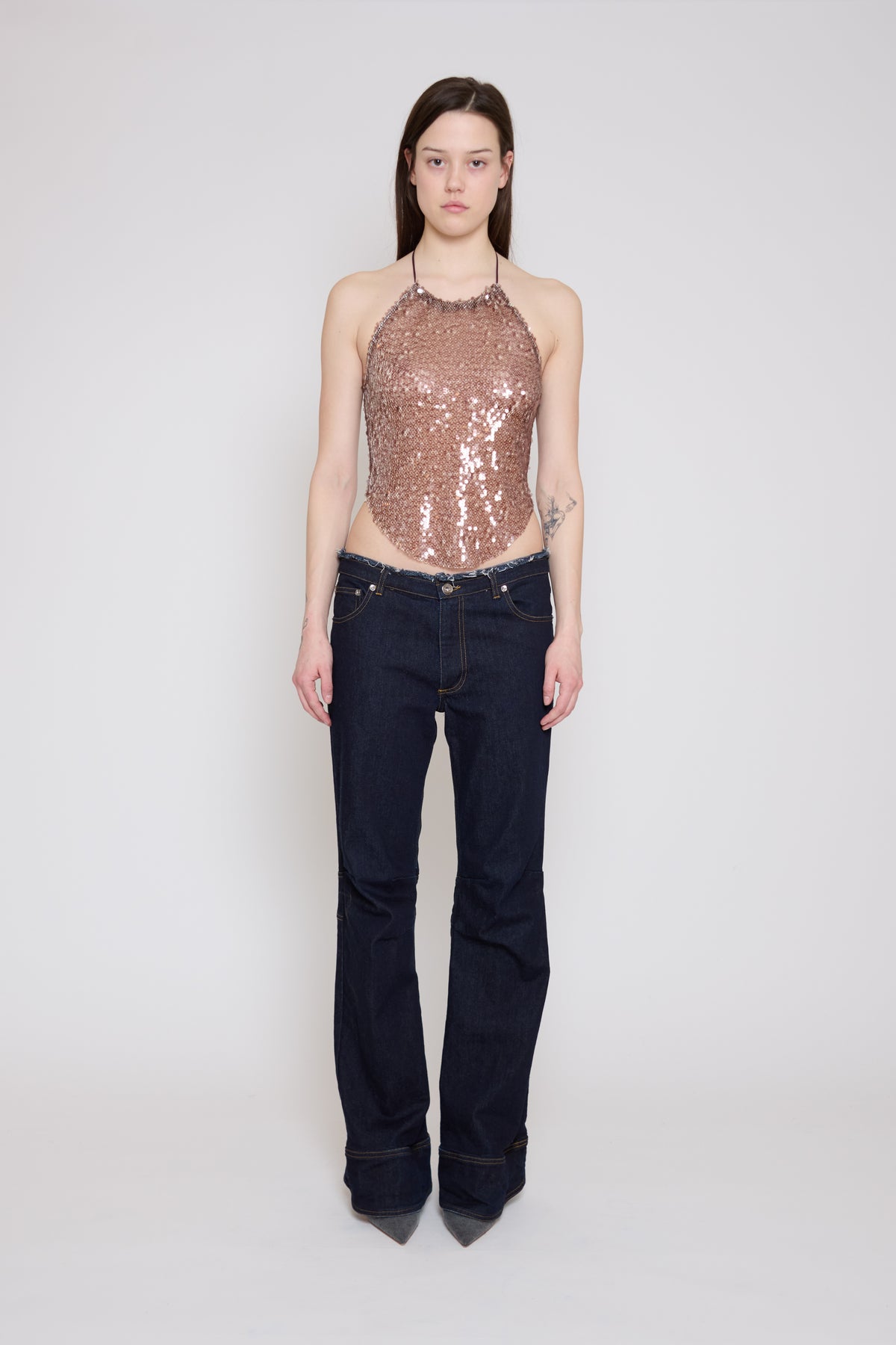 Mauve Lace-Up Halter Top