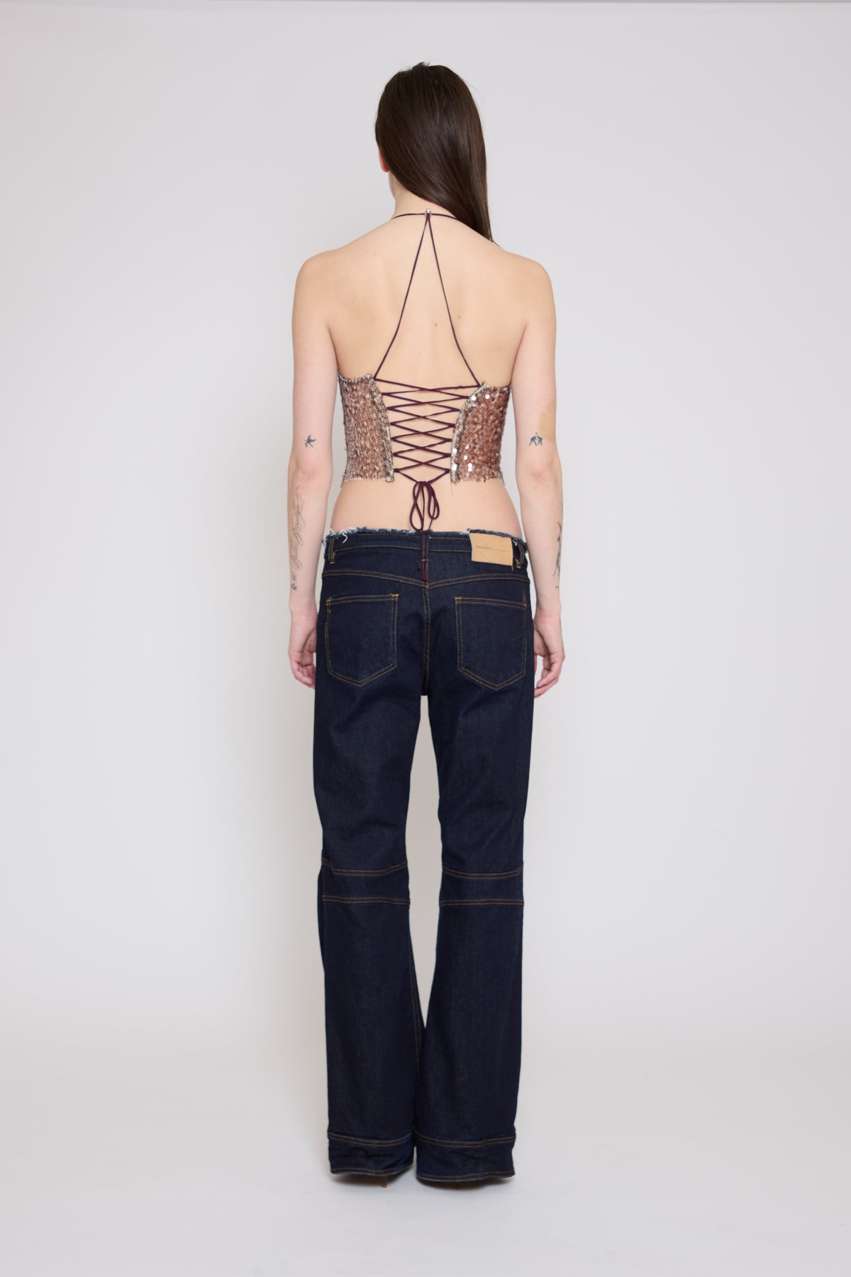 Mauve Lace-Up Halter Top