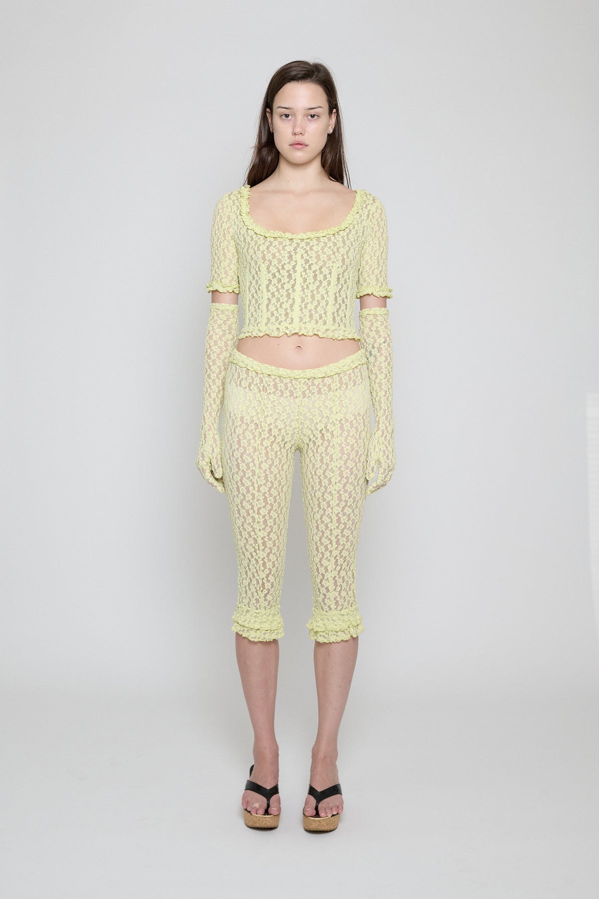 Citron Stretch Lace Corset Top