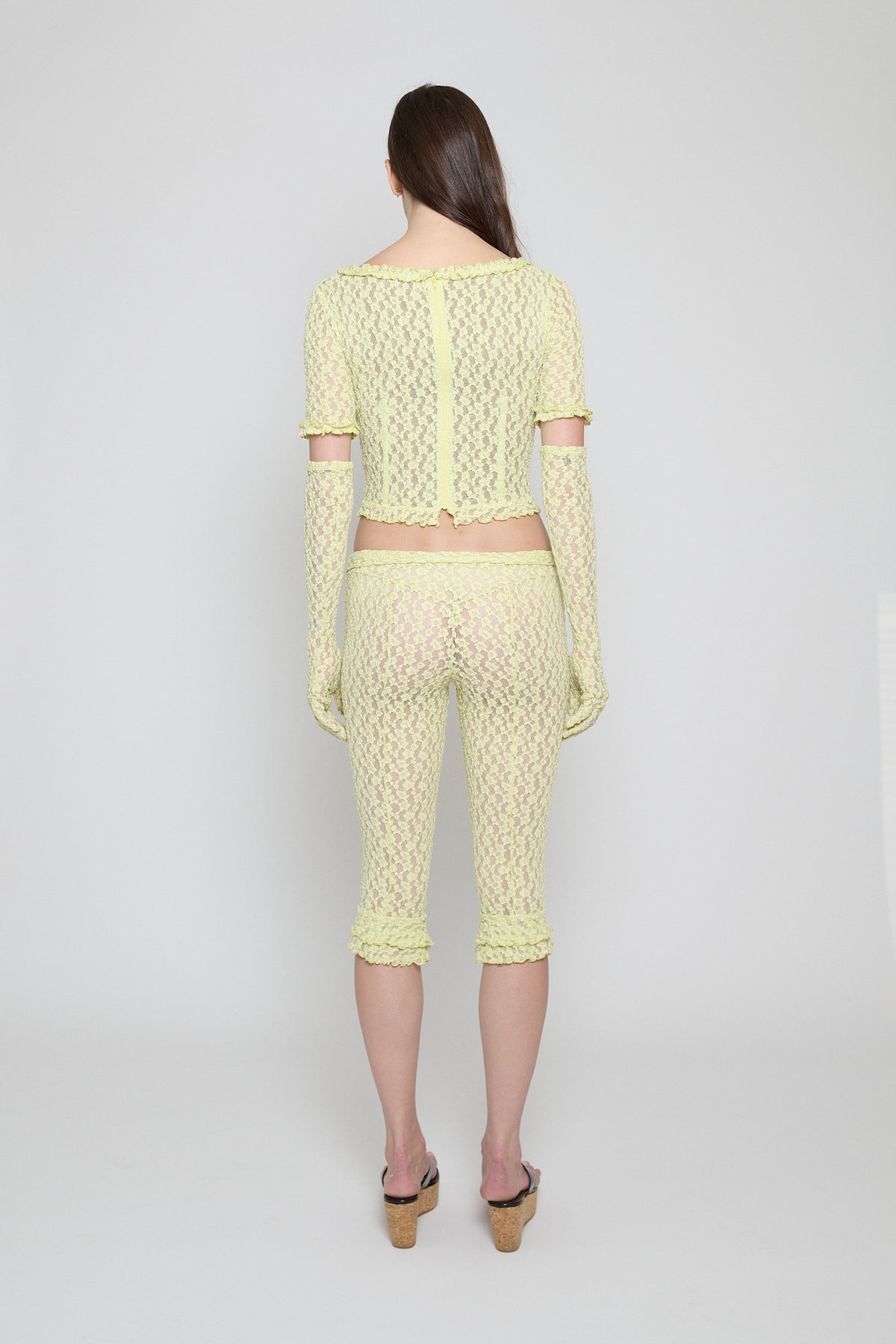 Citron Stretch Lace Gloves