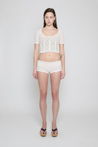 White Stretch Lace Corset Top - Pre Order