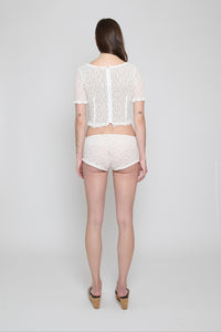 White Stretch Lace Corset Top - Pre Order