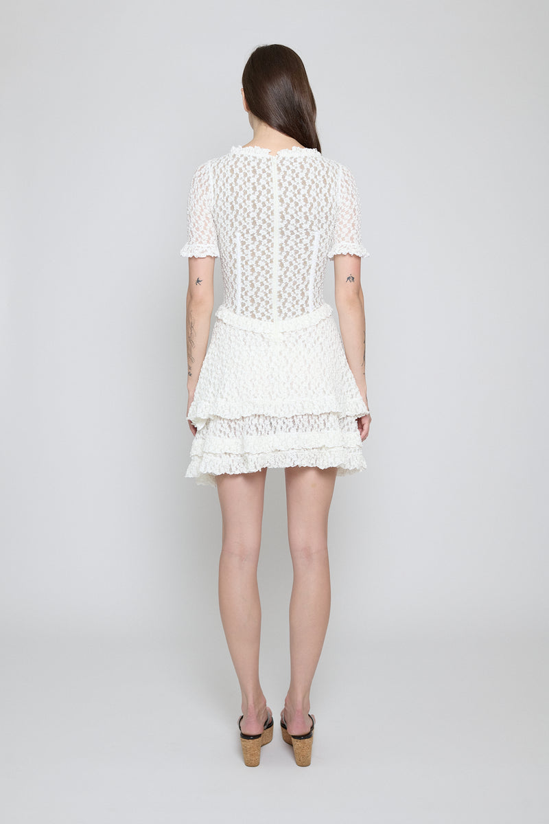 stretch lace dress White Mini GL-01.9.26 Classic Maid Dress Designed with a softly Shoe Size:12 US