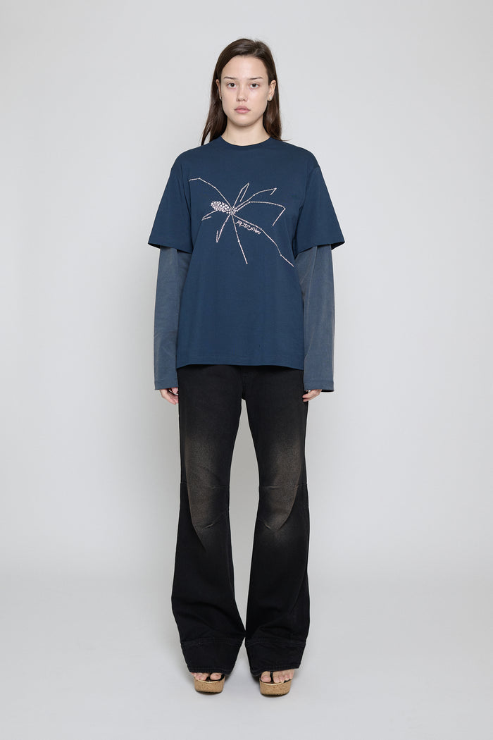 Navy/Navy Bedazzle Spider Long Sleeve Tee - Pre Order