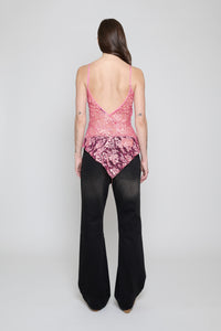 Fuchsia Lace Paneled Cami Top - Pre Order