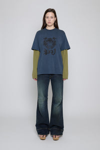 Navy/Olive PV Tiger Printer Long Sleeve Tee